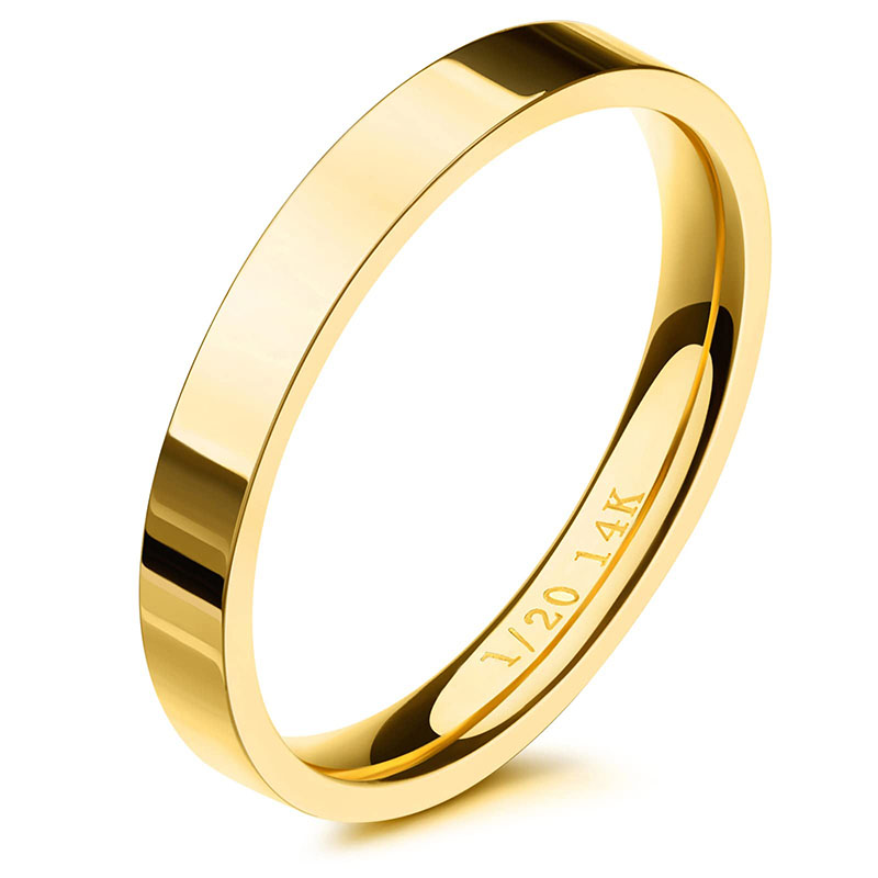 Hongde 14K Gold gefüllte Ringe, zierliche Goldstapelung, stapelbares Band, Größe 4 bis 11
