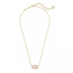 Minimalistische Roségold-Rosa-Anhänger-Halskette. Anhänger-Halskette für Frauen, Modeschmuck, 14-karätiges Gold-Vergoldet