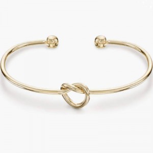 4k Gold plattiert für immer Liebesknoten Infinity Armreif Armbänder für Frauen verstellbares Goldarmband für Frauen elegantes Gold-Plattierte Offenes Manschettenarmband mit Knotengestaltung - moderner minimalistischer Schmuck für tägliche Verschleiß und besondere Anlässe